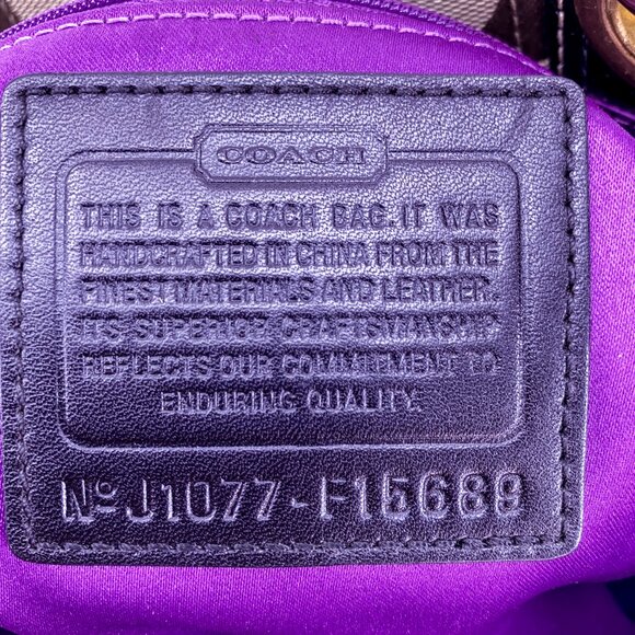 COACH Hampton Signature C Canvas Leather Dual Handle Handbag - J1077-F15689 - Picture 2 of 15